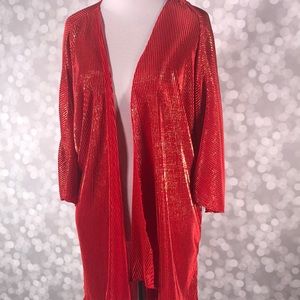 Elegant Red and Gold LuLaRoe Lindsay kimono